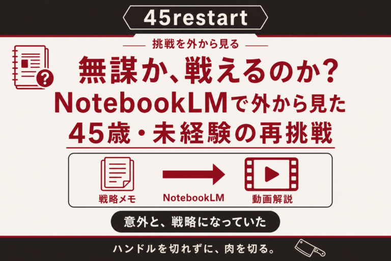 【動画公開】45歳未経験の再挑戦をAIで客観視してみた｜NotebookLMで作った戦略動画