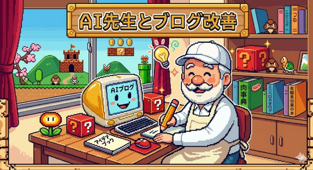 AI先生とブログ改善 45歳の挑戦の記事を改善したアイキャッチ画像