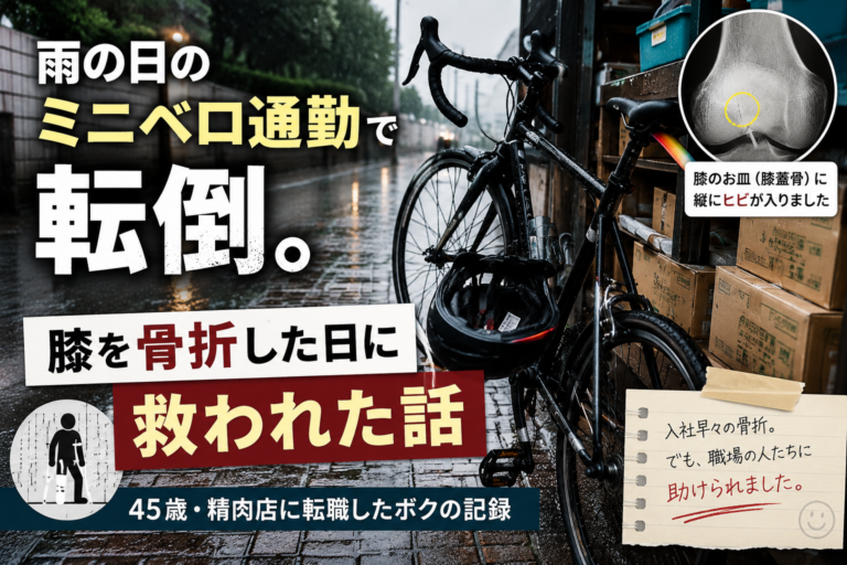 雨の日のミニベロ通勤で転倒。膝を骨折した日に救われた話