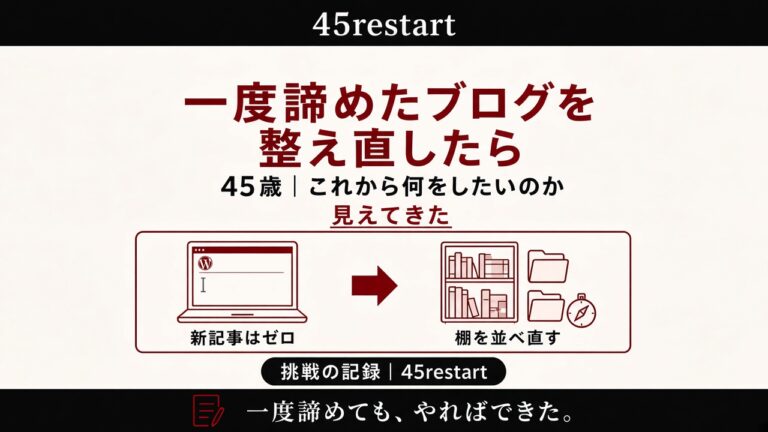 一度諦めたブログを整え直したら、これから何をしたいのか見えてきた