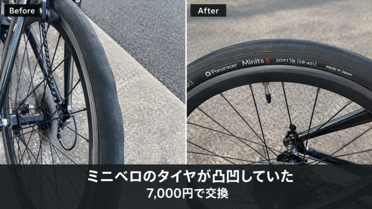 ミニベロのタイヤが凸凹していた｜7,000円で交換した45歳の通勤記